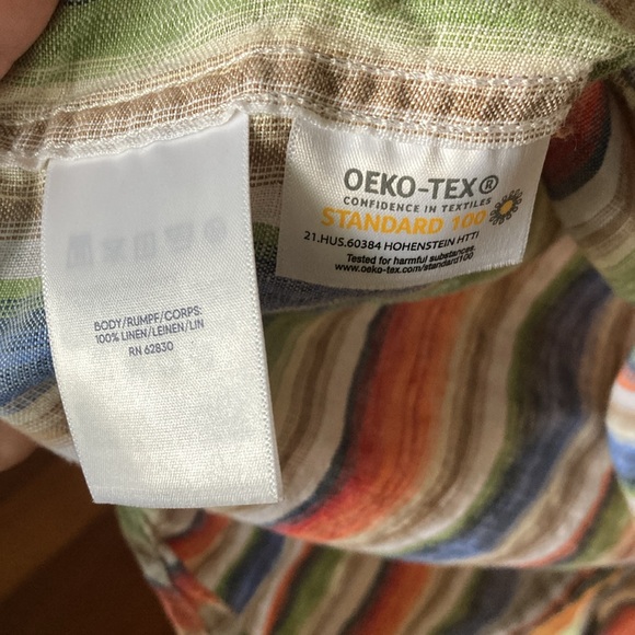 Lands’ End striped linen button down shirt (XL) - Picture 6 of 6